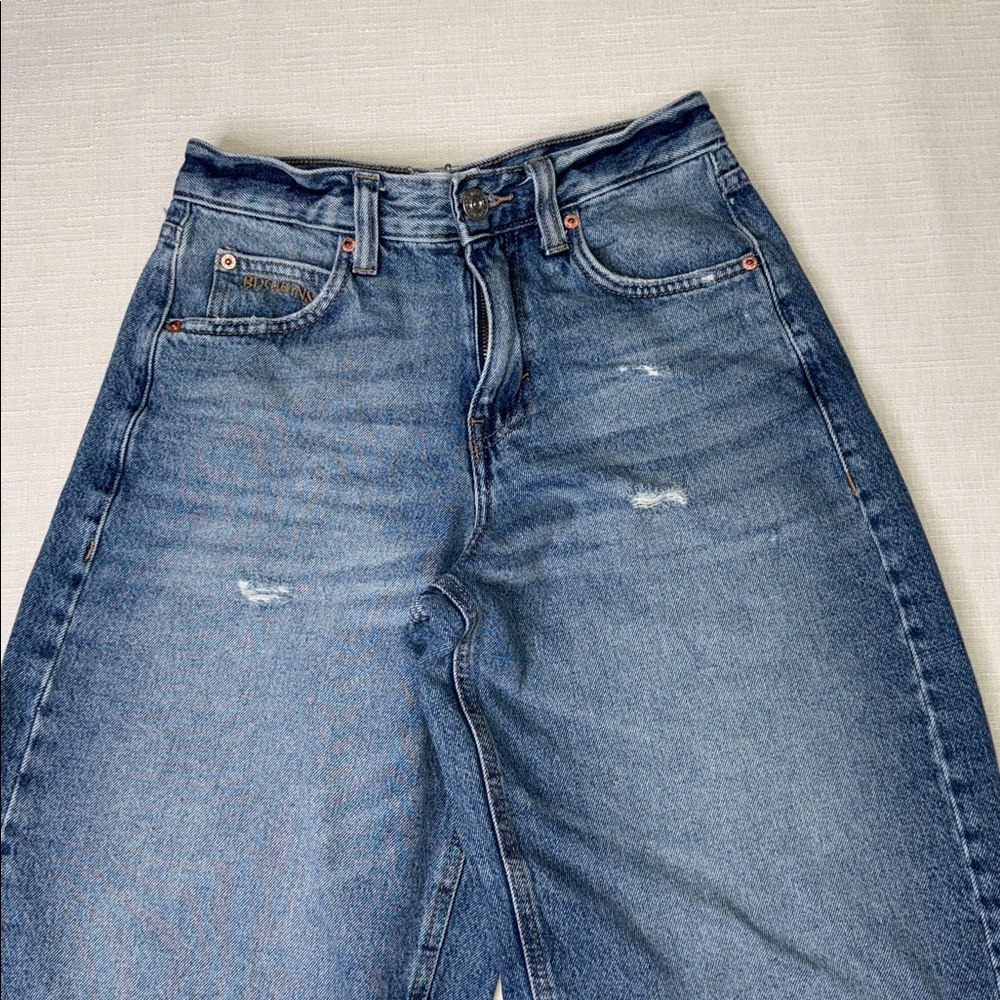 BDG Logan Buckle Baggy Barrel Blue Denim Jeans - Picture 3 of 11